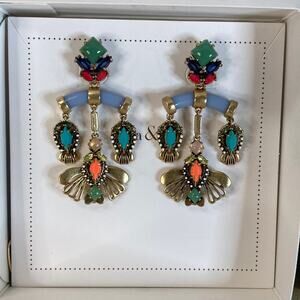 Stella & Dot Cecily Chandelier Earrings Convertible Native American Style NWT